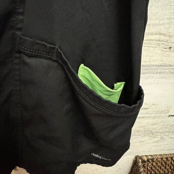 HH Works Healing Hands Scrubs Madison Top Women's 3X Black Shoot Sleeve Pockets - Picture 4 of 4